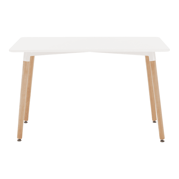 Masa bucatarie DacEnergy©, realizat din MDF, 4 picioare din lemn, finisaj alb, forma dreptunghiulara, 120x80x75 cm - 5- Roveli