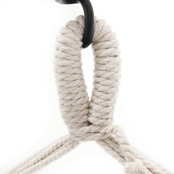 ​Hamac cu bara din lemn, bumbac si poliester, tip scaun, uni, cusaturi intarite, 100 x 130 cm, gri - 7- Roveli