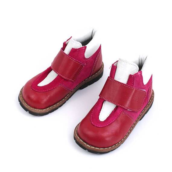 Ghete de copii, captusite , din piele naturala PRIMII PASI  2995-FUCSIA/7, Culoare (12): Fucsia, Marime (12): 21 - 3- Roveli