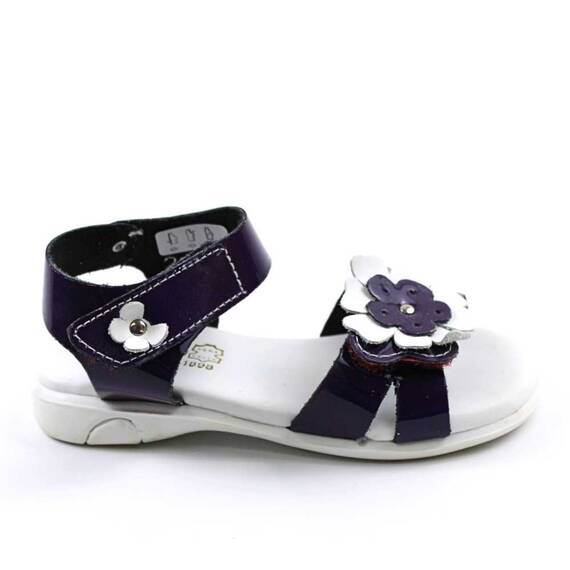 Sandale din piele naturala , lacuita , pentru fetite , cu flori 3257-MOV/X, Culoare (12): Mov, Marime (12): 24 - 4- Roveli