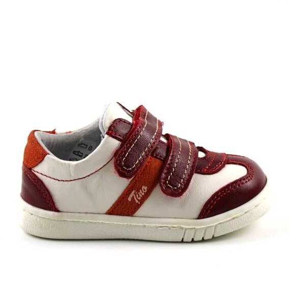 Pantofi sport , pentru copii , din piele naturala , PRIMII PASI  3229-ALB/ROSU/X, Culoare (12): ALB/ROSU, Marime (12): 22 - - Roveli