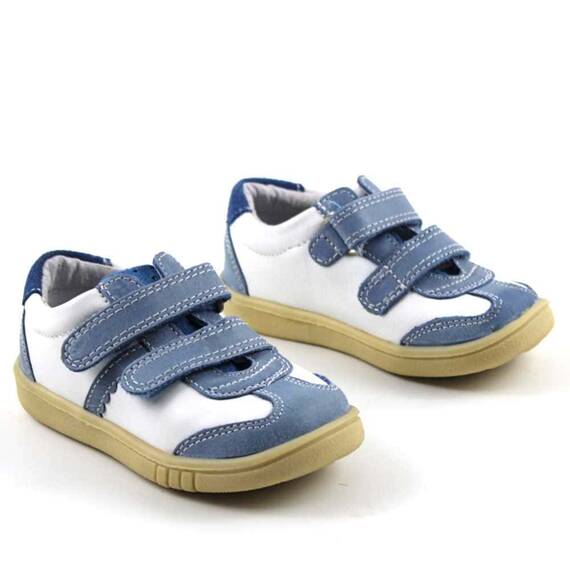 Pantofi sport , pentru copii , din piele naturala , PRIMII PASI  1839-ALB/BLEU/11, Culoare (12): ALB/BLEU, Marime (12): 22 - 2- Roveli