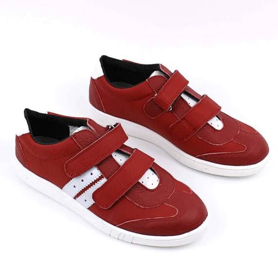 Pantofi casual ,unisex , pentru copii , din piele naturala 3229-ROSU/ALB, Culoare (12): ROSU/ALB, Marime (12): 31 - 3- Roveli
