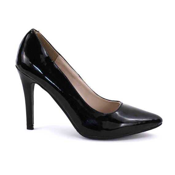 ​Pantofi stiletto de dama, eleganti,lacuiti cu tocul inalt SH397-BLACK - 3- Roveli