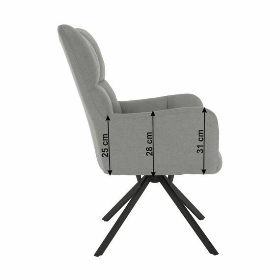 Fotoliu DacEnergy©, cadru metalic, tapiteria din material textil, design unic, rotativ, 67x97x72 cm, finisaj negru si gri - 8- Roveli