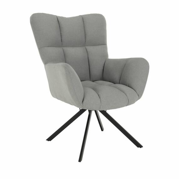 Fotoliu DacEnergy©, cadru metalic, tapiteria din material textil, design unic, rotativ, 67x97x72 cm, finisaj negru si gri - - Roveli