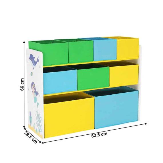 Organizator de jucarii DacEnergy©, 9 cosuri din tesatura 82,5 x 29,5 x 66 cm, multicolor - 18- Roveli
