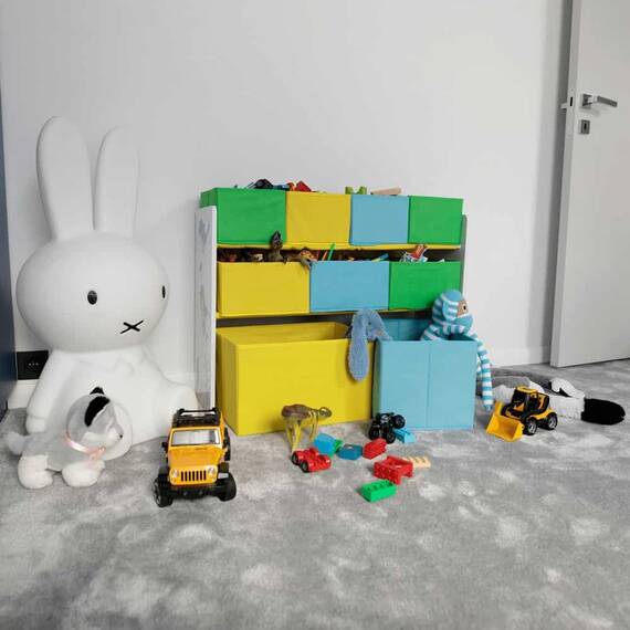Organizator de jucarii DacEnergy©, 9 cosuri din tesatura 82,5 x 29,5 x 66 cm, multicolor - 6- Roveli