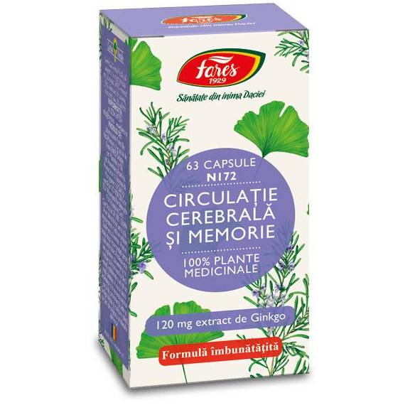 Circulație cerebrală și memorie N172 63 capsule Fares - - Roveli