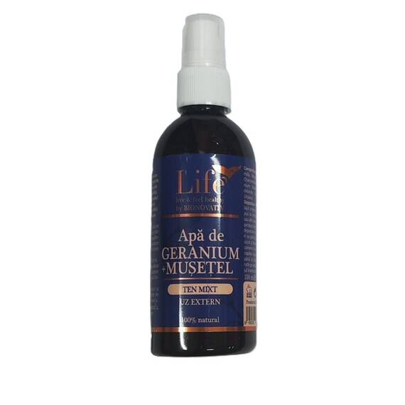 Apa de Geranium + Musetel 100 ml Bionovativ Life - - Roveli