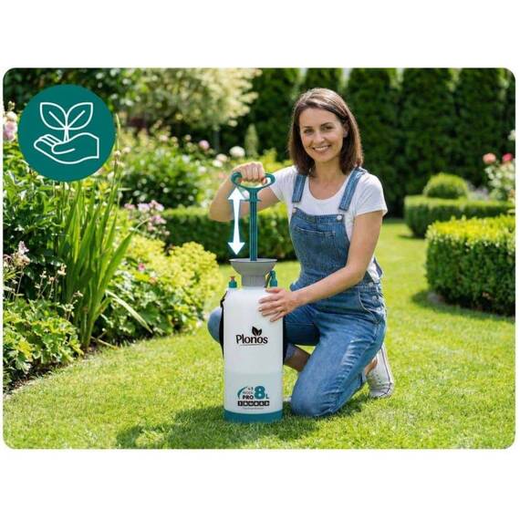 Pompa de stropit manuala, material PE durabil, lance reglabila pana la 83 cm, palnie incorporata, curea de umar intarita, reglabila, 2, 76 bari, 8 litri, albastru - 6- Roveli