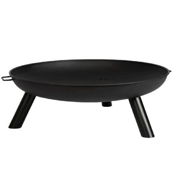 ​Vatra foc de gradina, fabricat din otel, manere pe ambele parti, diametru 80 cm, inaltimea 27,5 cm, negru - - Roveli