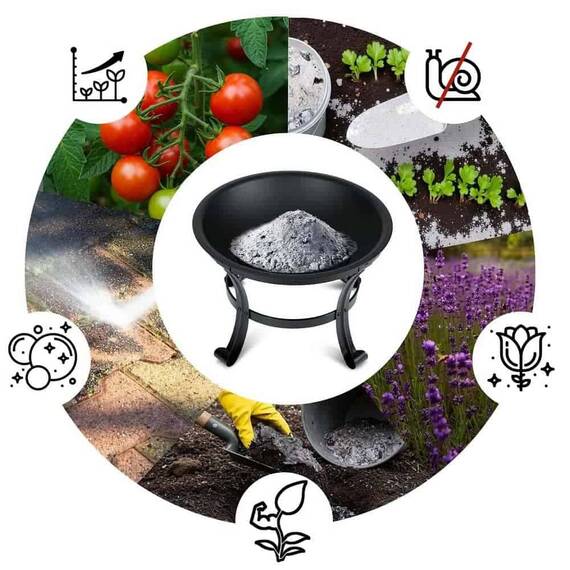 ​Vatra foc de gradina cu gratar, fabricat din otel, cu capac, diametru 60 cm, inaltimea 53,5 cm, negru - 3- Roveli