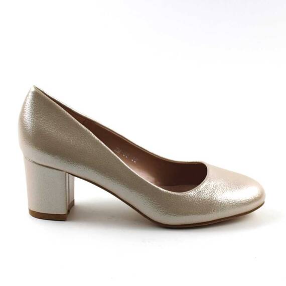 ​Pantofi de dama eleganti cu toc mediu ZM-63-GOLD, Culoare (12): BEJ/AURIU, Marime (12): 35 - 4- Roveli