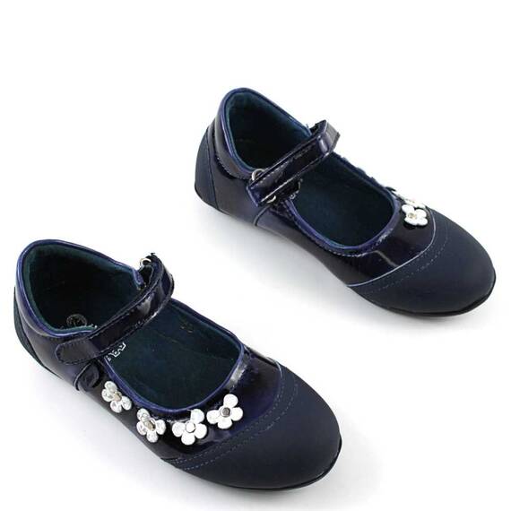 Pantofi usori , de copii , din piele naturala si lac sintetic  1793-BLEUMARIN/3, Culoare (12): Bleumarin, Marime (12): 32 - 3- Roveli