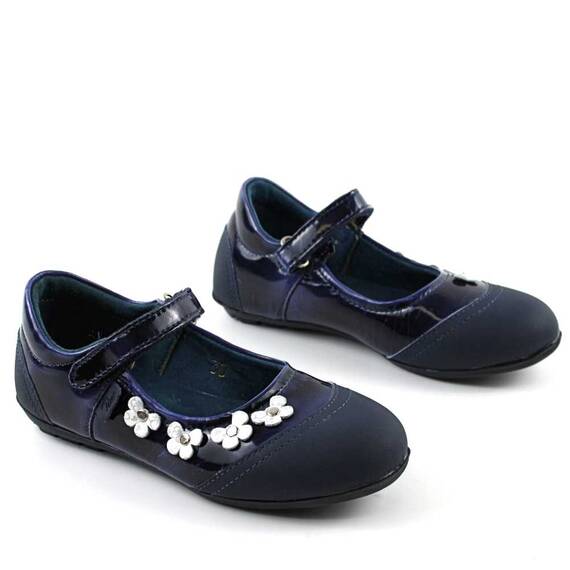 Pantofi usori , de copii , din piele naturala si lac sintetic  1793-BLEUMARIN/3, Culoare (12): Bleumarin, Marime (12): 32 - 5- Roveli