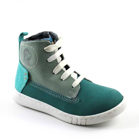 Ghete inalte pentru copii , din piele naturala , captusite  3144-VERDE, Culoare (12): Verde, Marime (12): 28 - - Roveli