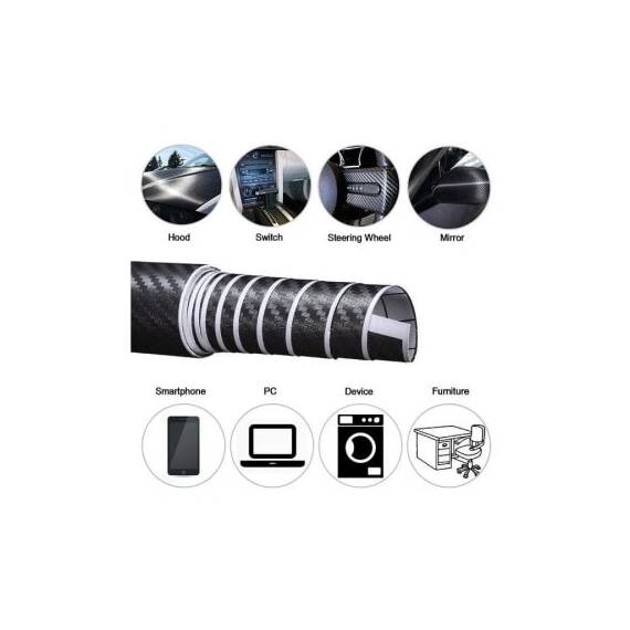 Folie carbon 3D culoare alba latime 1.27mx1m Cod: KM9054 - 6- Roveli