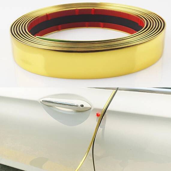 Rola Ornament autoadeziv, 8mm x 15m, culoare Crom GOLD - - Roveli