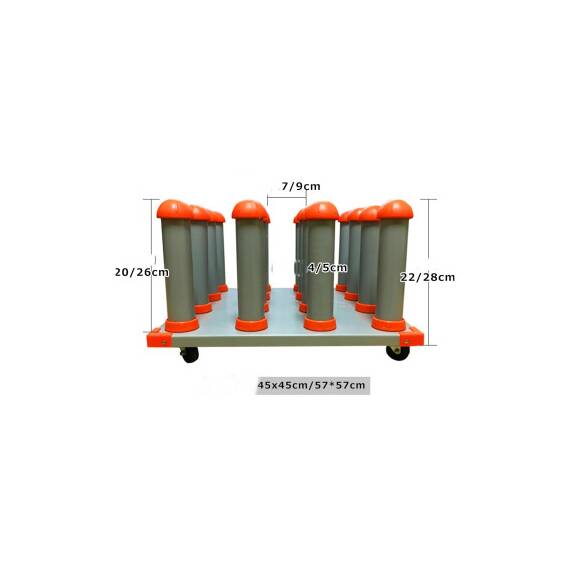 Stand de depozitare pentru role folie/autocolant, capacitate 16 role, dimensiune 45x45cm Cod: DP-1645 - 2- Roveli