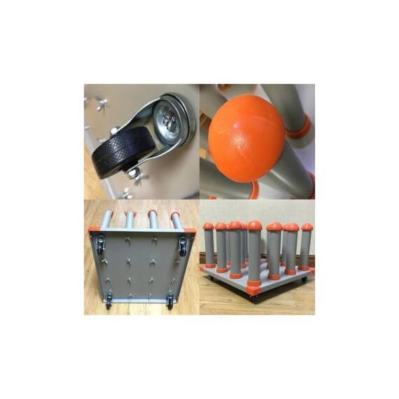 Stand de depozitare pentru role folie/autocolant, capacitate 16 role, dimensiune 57x57cm Cod: DP-1657 - 6- Roveli
