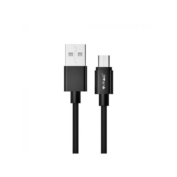 Cablu de date Micro USB, V-TAC, Seria Silver, Negru, 1m Cod: VT-5331 - - Roveli