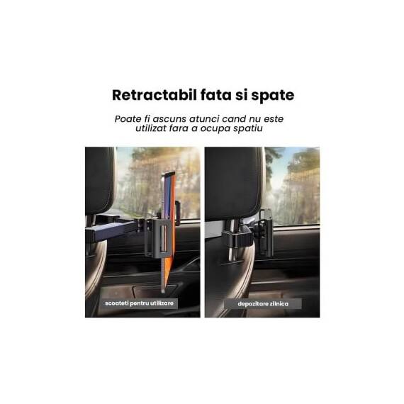 Suport Telefon/Tableta cu Prindere pe Tetiera  Cod: FS-6154 - 5- Roveli