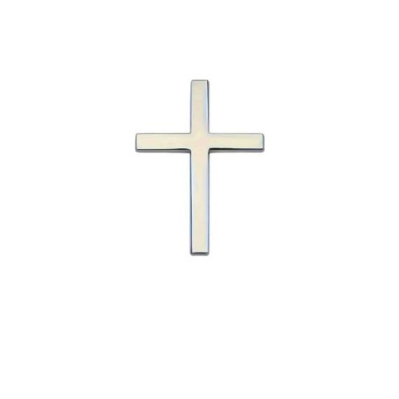 Ornament  metalic "CRUCE" Cromat 4.8cmx6.5cm Cod: JS-18 - - Roveli