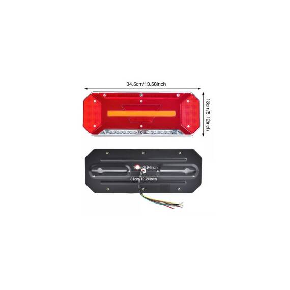 Set lampa LED  Stanga si Dreapta cu efect de neon si semnalizare intermitenta dinamica, cu 5 functii, 12-24V, 345mm X 130mm Cod: FS-2408 - 2- Roveli