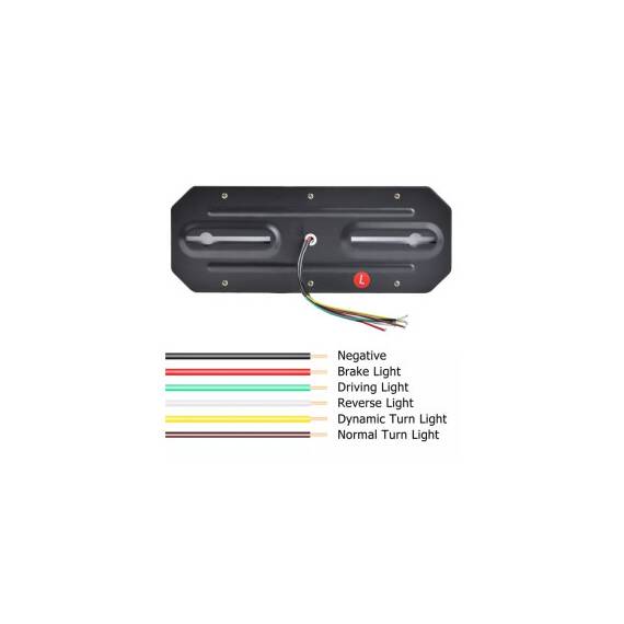 Set lampa LED  Stanga si Dreapta cu efect de neon si semnalizare intermitenta dinamica, cu 5 functii, 12-24V, 345mm X 130mm Cod: FS-2408 - 3- Roveli