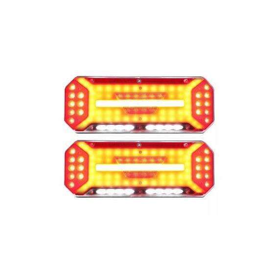 Set lampa LED  Stanga si Dreapta cu efect de neon si semnalizare intermitenta dinamica, cu 5 functii, 12-24V, 345mm X 130mm Cod: FS-2408 - 6- Roveli
