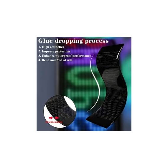 Modul panou flexibil publicitar,display RGB ,control aplicatie, USB 5V 10x35cm Cod: ZC-2064 - 6- Roveli