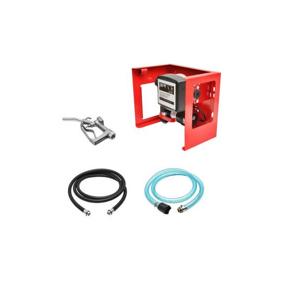 Kit pompa transfer motorina 12V, debit 40L/min cu contor, furtun aspiratie 1,5m, furtun transfer 4m si pistol Breckner Germany Cod: BK87750 - - Roveli