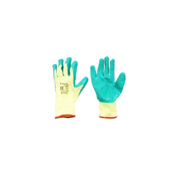 Manusi de lucru din bumbac latex galben-verde marimea 10 Breckner Germany Cod: BK90004 - - Roveli