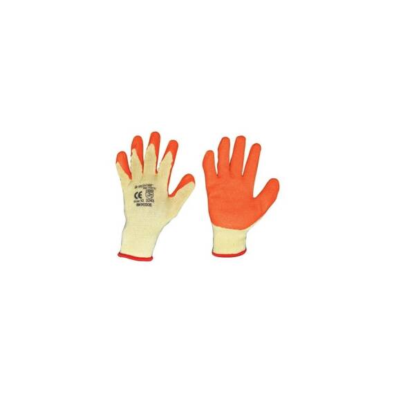 Manusi de lucru din bumbac latex galben-portocaliu marimea 10 Breckner Germany Cod: BK90008 - - Roveli