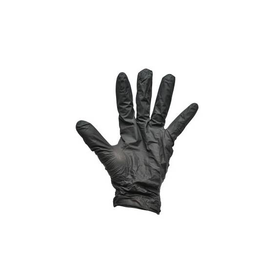 Manusi din nitril negre nepudrate cu textura aderenta pe degete, 100 bucati  Cod: DISTT87 / DISTT86 / DISTT85 - - Roveli