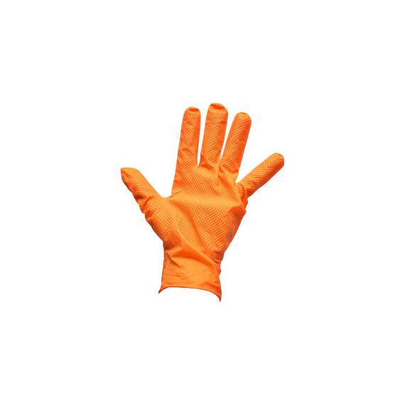 Manusi din nitril portocalii nepudrate cu textura diamond grip 50 bucati  Cod: DISTT82 / DISTT83 / DISTT84 - - Roveli
