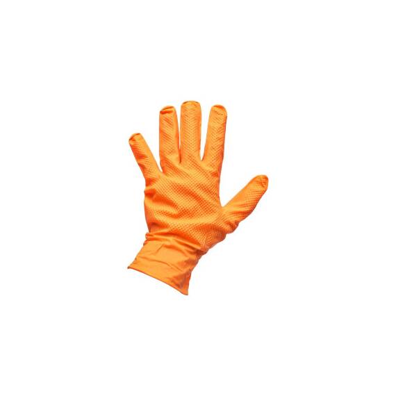 Manusi din nitril portocalii nepudrate cu textura diamond grip 50 bucati  Cod: DISTT82 / DISTT83 / DISTT84 - 2- Roveli