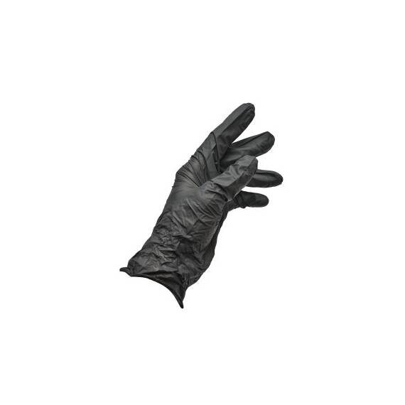 Manusi din nitril negre nepudrate cu textura aderenta pe degete, 100 bucati  Cod: DISTT87 / DISTT86 / DISTT85 - 3- Roveli