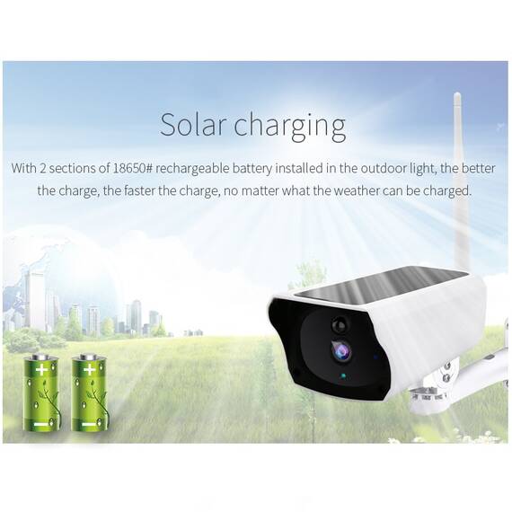 Camera de supraveghere IP cu incarcare solara WiFi, Culoare (tm): alb - 4- Roveli