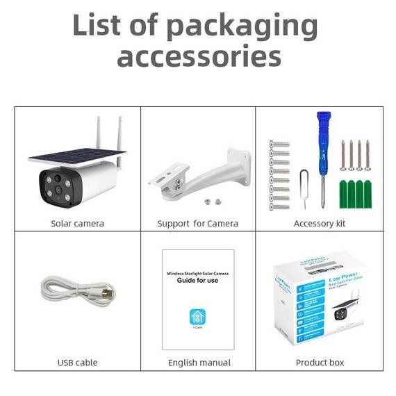 Camera de supraveghere IP cu incarcare solara WiFi, Culoare (tm): alb/negru - 8- Roveli