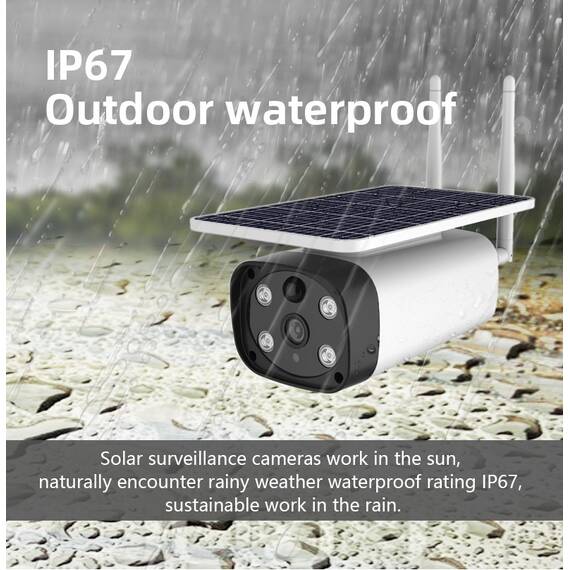 Camera de supraveghere IP cu incarcare solara WiFi, Culoare (tm): alb/negru - 5- Roveli