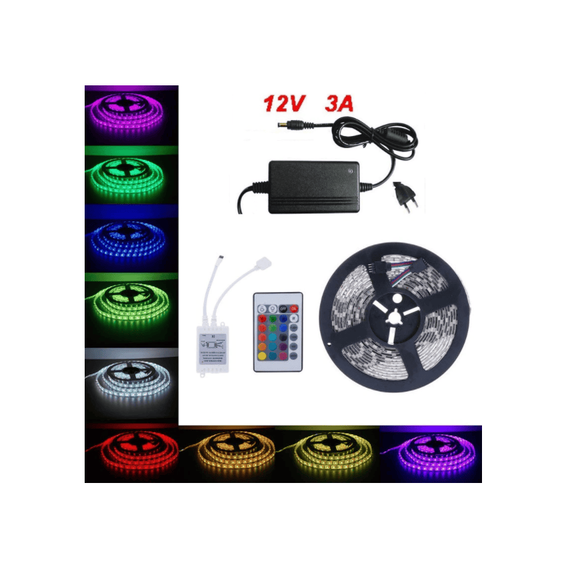 Banda LED STRIP 5M RGB cu telecomanda, Marime (tm): 5 m - 3- Roveli