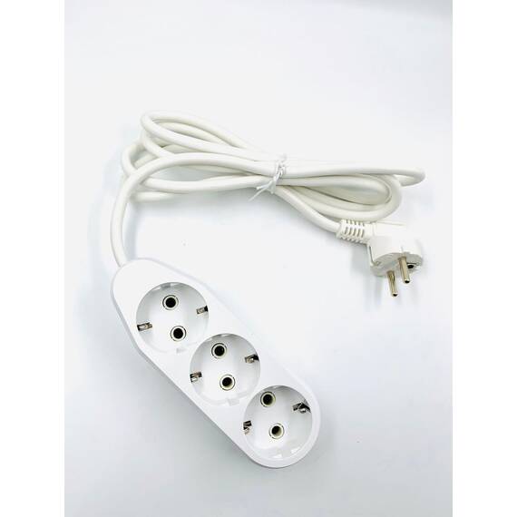 Prelungitor liniar cu 3 prize ceramice. : Marime - 2 m, Marime (tm): 2 m - 4- Roveli