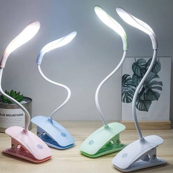 Lampa de birou flexibila cu clips, protectia ochilor si incarcare USB : Culoare - alb, Set - 1 bucata, Culoare (tm): bleu, Set (tm): 2 buc - 6- Roveli