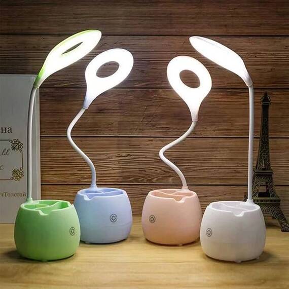 Lampa de birou flexibila cu separatoare si suport pentru telefonul mobil : Culoare - albastru, Culoare (tm): roz - 3- Roveli