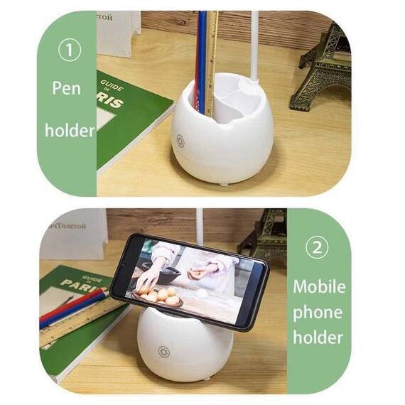 Lampa de birou flexibila cu separatoare si suport pentru telefonul mobil : Culoare - albastru, Culoare (tm): roz - 5- Roveli