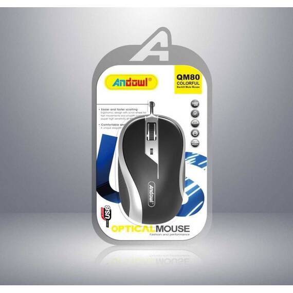Mouse silentios cu fir, Culoare (tm): negru/gri - 2- Roveli