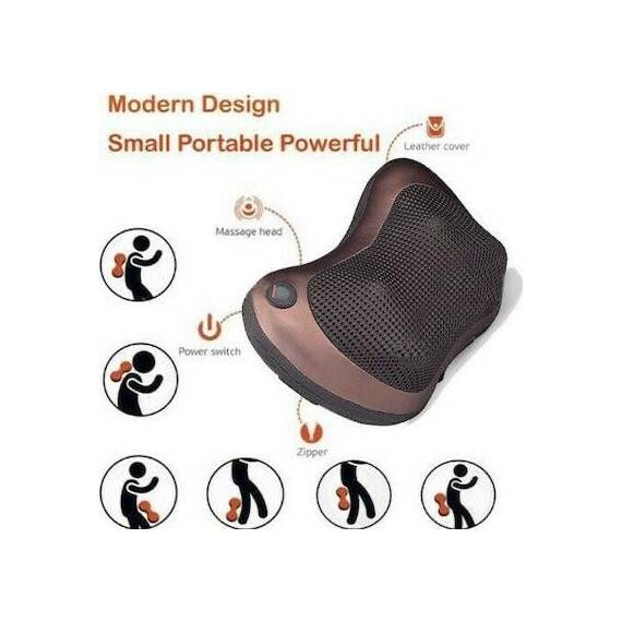 Aparat masaj electric cu masaj cervical sau lombar, incalzire infrarosu, Culoare (tm): maro - 4- Roveli