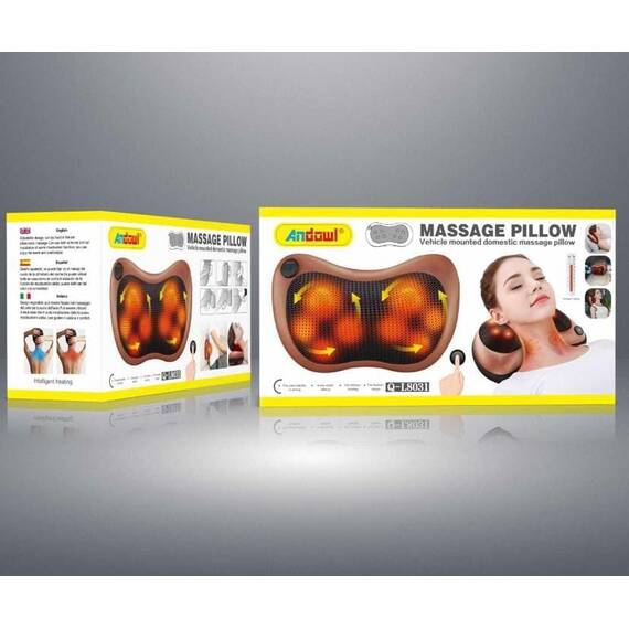 Aparat masaj electric cu masaj cervical sau lombar, incalzire infrarosu, Culoare (tm): maro - 2- Roveli